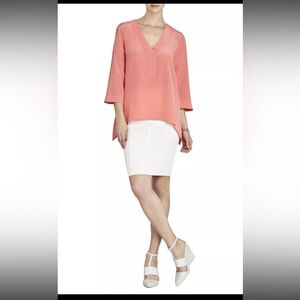 BCBG MAX AZRIA PINK CORAL KELLYANNE LONG-SLEEVE TOP SIZE XSMALL